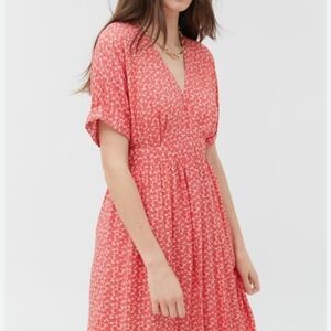 UO gabrielle woven midi wrap dress